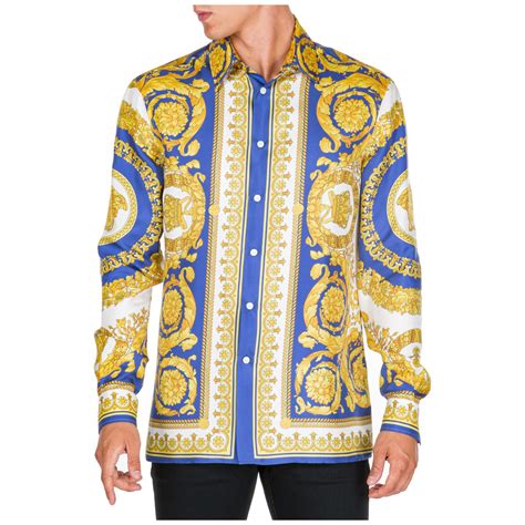 versace shirt long sleeve|versace shirt men's price.